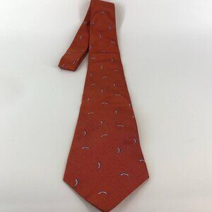 Brooks Brothers Orange With Blue Fish Silk Tie NWT